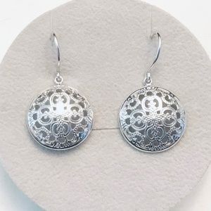 925 Silver Filagree Medallion Earrings